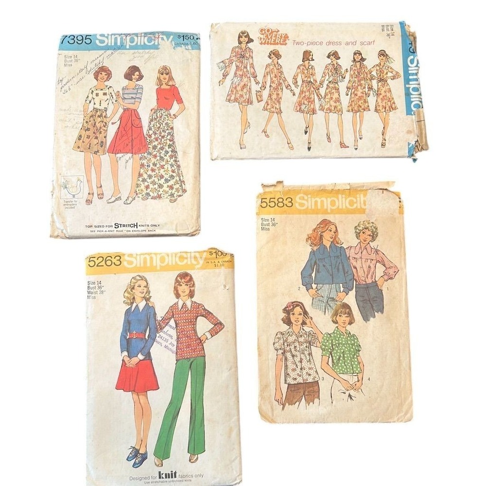 1970s Vintage Simplicity Petite Sewing Patterns Lot